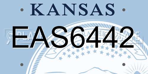 EAS6442 Kansas License Plate