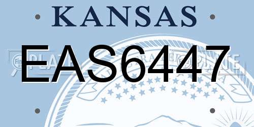 EAS6447 Kansas License Plate