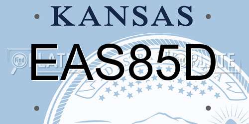 EAS85D Kansas License Plate