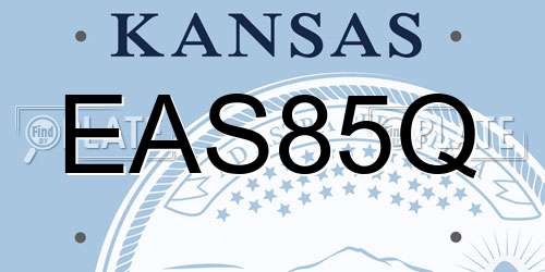 EAS85Q Kansas License Plate