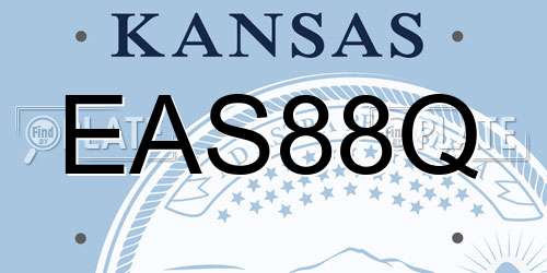 EAS88Q Kansas License Plate