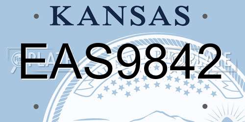 EAS9842 Kansas License Plate