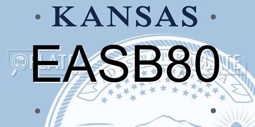 EASB80 Kansas License Plate