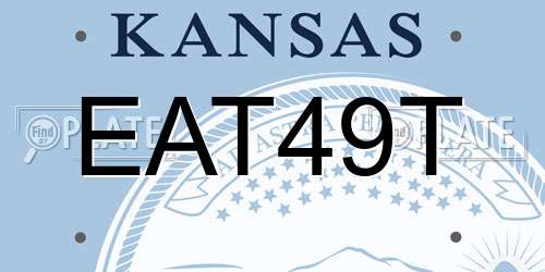 EAT49T Kansas License Plate