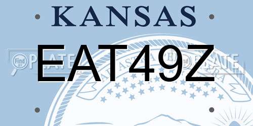 EAT49Z Kansas License Plate