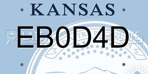 EB0D4D Kansas License Plate