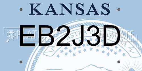 EB2J3D Kansas License Plate