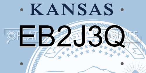 EB2J3Q Kansas License Plate