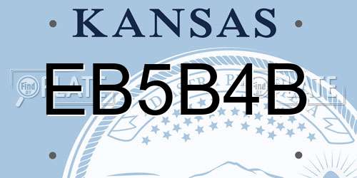 EB5B4B Kansas License Plate