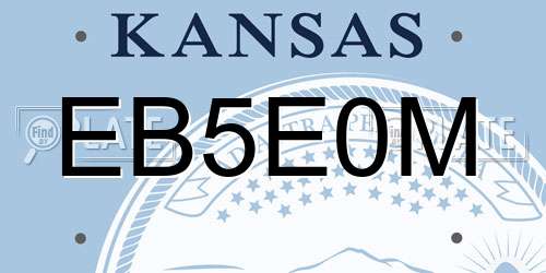 EB5E0M Kansas License Plate