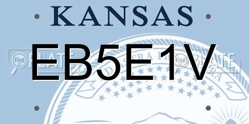 EB5E1V Kansas License Plate