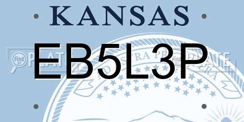 EB5L3P Kansas License Plate