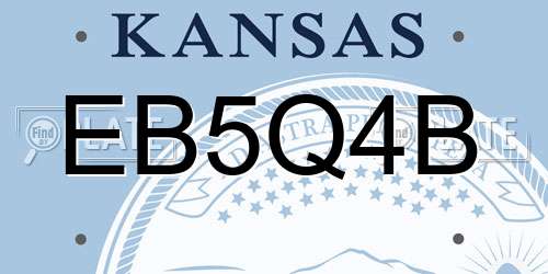 EB5Q4B Kansas License Plate