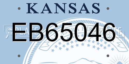 EB65046 Kansas License Plate