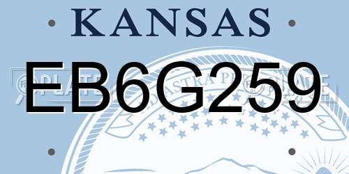 EB6G259 Kansas License Plate