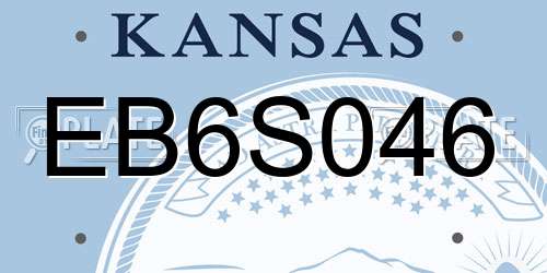 EB6S046 Kansas License Plate