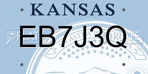 EB7J3Q Kansas License Plate