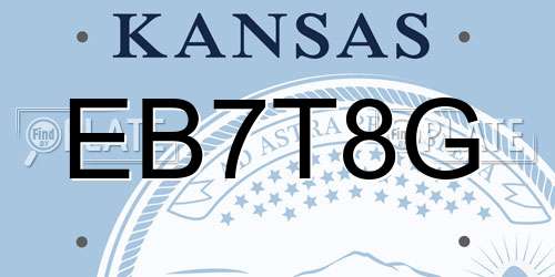 EB7T8G Kansas License Plate