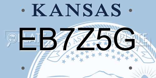 EB7Z5G Kansas License Plate