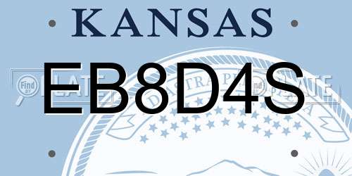 EB8D4S Kansas License Plate