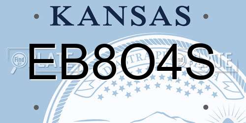 EB8O4S Kansas License Plate