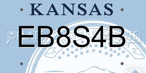 EB8S4B Kansas License Plate