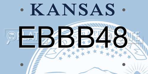EBBB48 Kansas License Plate