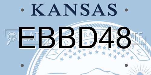EBBD48 Kansas License Plate
