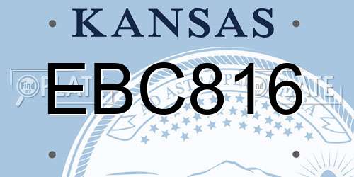 EBC816 Kansas License Plate