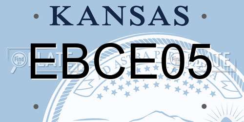 EBCE05 Kansas License Plate