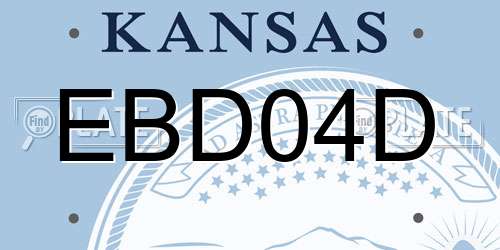 EBD04D Kansas License Plate