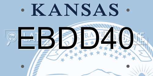 EBDD40 Kansas License Plate
