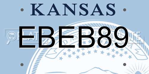 EBEB89 Kansas License Plate