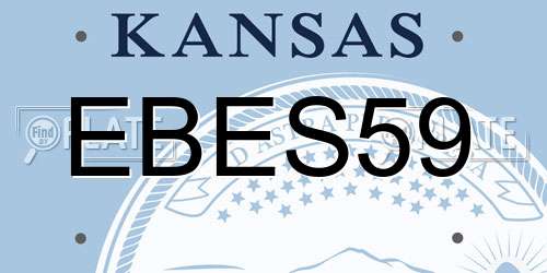 EBES59 Kansas License Plate