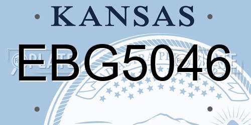 EBG5046 Kansas License Plate