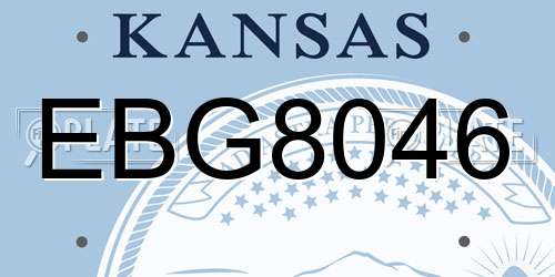EBG8046 Kansas License Plate