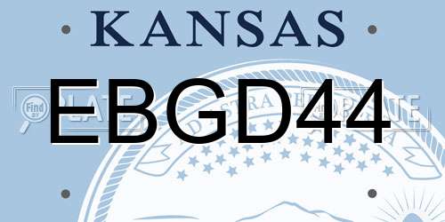 EBGD44 Kansas License Plate