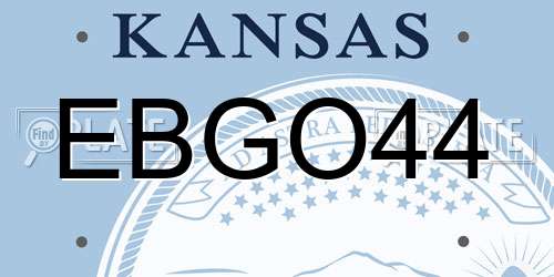 EBGO44 Kansas License Plate