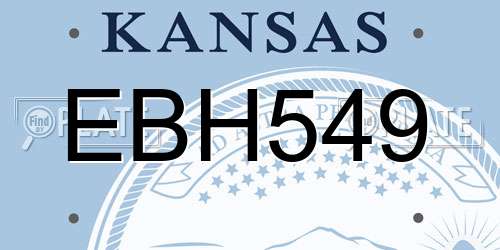 EBH549 Kansas License Plate