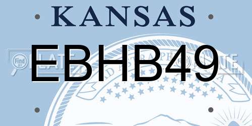 EBHB49 Kansas License Plate