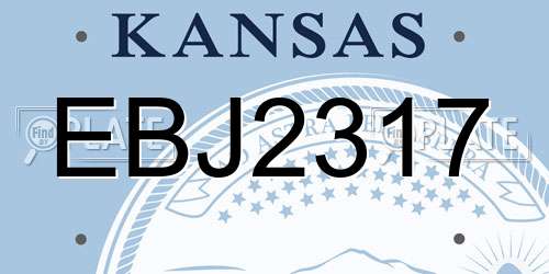 EBJ2317 Kansas License Plate
