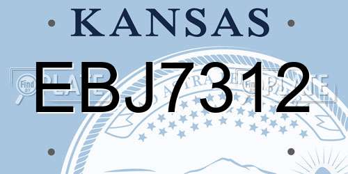 EBJ7312 Kansas License Plate