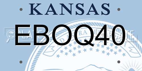 EBOQ40 Kansas License Plate
