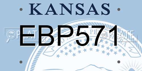 EBP571 Kansas License Plate