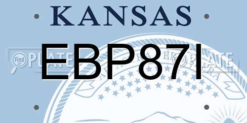 EBP87I Kansas License Plate