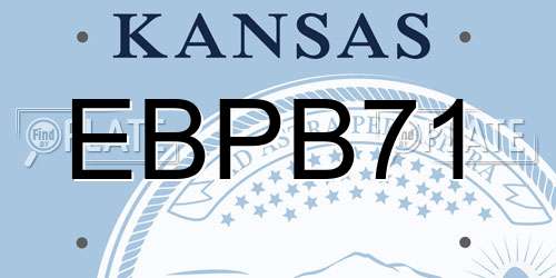 EBPB71 Kansas License Plate
