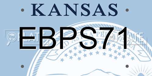 EBPS71 Kansas License Plate