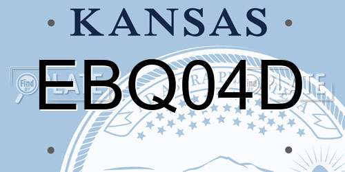 EBQ04D Kansas License Plate