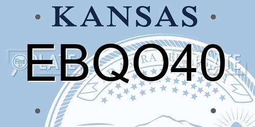 EBQO40 Kansas License Plate