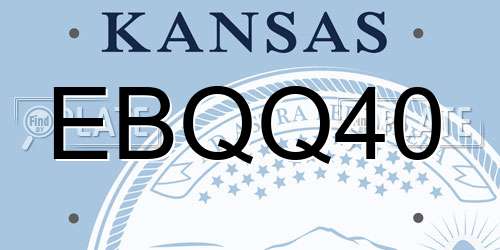 EBQQ40 Kansas License Plate
